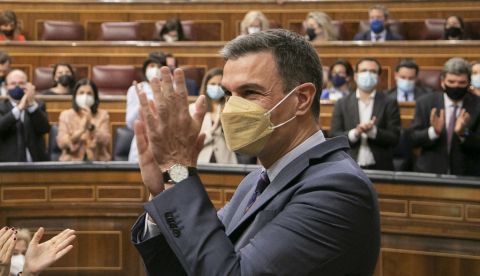 El presidente del Gobierno, Pedro Sánchez, comparece ante el Pleno para informar de las conclusiones del Consejo Europeo, la cumbre de la OTAN, las relaciones con Marruecos, y la situación del Sáhrara Occidental. / Foto: Eva Ercolanese - PSOE.