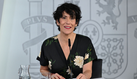 La ministra de Inclusión, Seguridad Social y Migraciones, y portavoz del Gobierno, Elma Saiz, durante la rueda de prensa posterior al Consejo de Ministros. | La Moncloa, Madrid - 23.6.2026