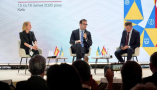 El vicepresidente primero y ministro de Economía, Comercio y Empresa, Carlos Cuerpo, durante su visita a la capital de Ucrania. / © lamoncloa.gob.es. Ministerio de la Presidencia.