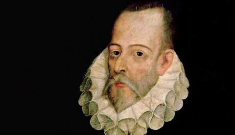 Miguel de Cervantes en un retrato atribuido a Juan de Jáuregui, también llamado el Pseudo-Jáuregui. No ha sido autentificado, y no existe ningún supuesto retrato de Cervantes cuya autenticidad haya sido establecida