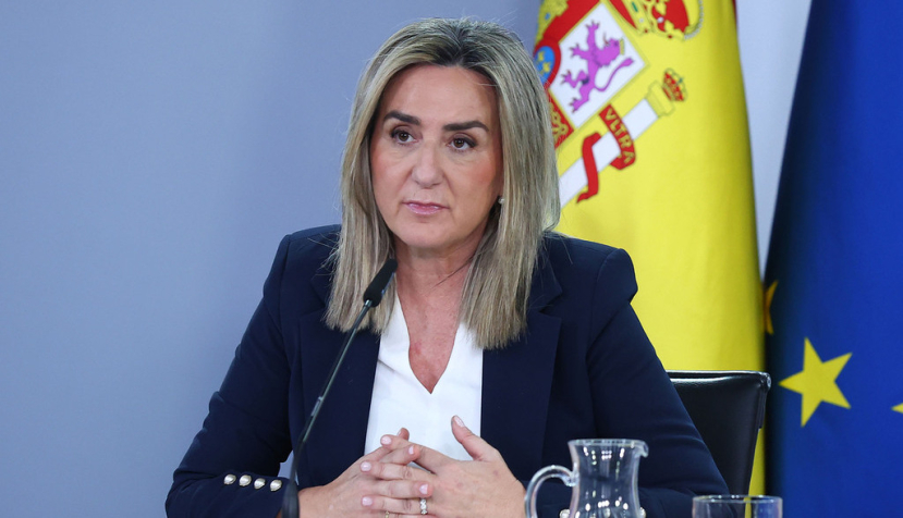 La ministra de Educación, Formación Profesional y Deportes, Milagros Tolón, en la rueda de prensa posterior al Consejo de Ministros. | Pool Moncloa/Fernando Calvo. La Moncloa, Madrid.