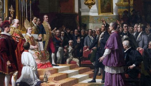 Juramento de las Cortes de Cádiz en la Iglesia mayor parroquial de San Fernando, obra de José Casado del Alisal. Expuesto en el Congreso de los Diputados de Madrid. / Wikipedia.