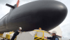 A nuclear submarine equipped with M51 sea-to-land ballistic missiles is seen in Cherbourg-Octeville, France on March 20, 2008. Jean-Paul Barbier / AFP
