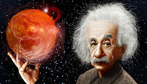 Albert Einstein en una caricatura de DonkeyHotey vía Flickr.