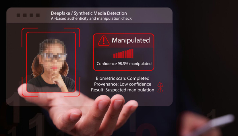  Representación de un sistema de detección que evalúa si la imagen de un rostro es auténtico Ole.CNX/Shutterstock