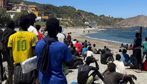 Inmigrantes subsaharianos en Ceuta el pasado 2 de agosto. RTVE.es