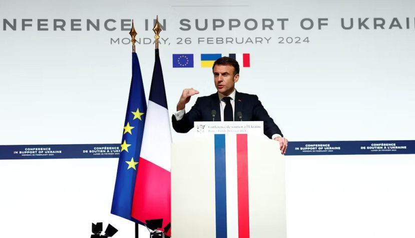 El presidente francés, Emmanuel Macron: “No se puede descartar” el envío de tropas terrestres a Ucrania. EPA-EFE/Gonzalo Fuentes/pool