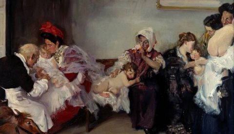 'Vacunación de Niños', de Vicente Borrás Abellá. (Museo del Prado)