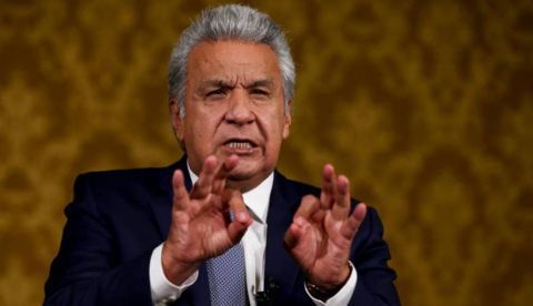El presidente de Ecuador, Lenín Moreno, durante la entrevista.