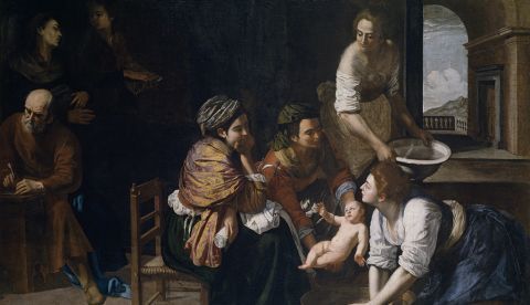 El Nacimiento de San Juan Bautista es una pintura de gran formato, ejecutada por Artemisia Gentileschi en 1635. Museo del Prado / Wikipedia.