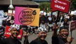Kirab Pemilu 2024 di Tegal, Jawa Tengah. Oky Lukmansyah/Antara Foto
