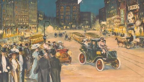 Las luces eléctricas instaladas en Broadway (Nueva York) en 1880 le dieron su apodo ‘Great White Way’. Library of Congress