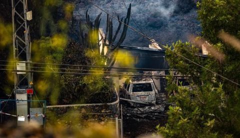 Campos arrasados por la lava en el municipio de El Paso el 20 de septiembre de 2021. Wikimedia Commons / Eduardo Robaina, CC BY-SA