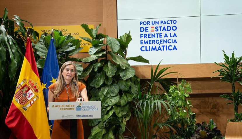 La vicepresidenta y ministra para la Transición Ecológica y el Reto Demográfico, Sara Aagesen, durante su intervención. / © lamoncloa.gob.es. Ministerio de la Presidencia.