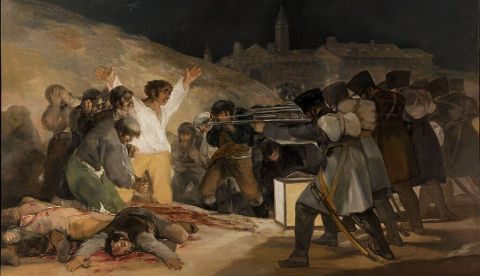 El 3 de mayo en Madrid (también conocido como Los fusilamientos en la montaña del Príncipe Pío2​3​ o Los fusilamientos del tres de mayo1​) es un cuadro del pintor español Francisco de Goya terminado en 1814 que se conserva en el Museo del Prado (Madrid, España).