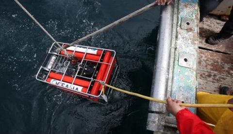 Fotografía cedida por Oceana que muestra el Remotely Operated Vehicle (ROV) con el que el grupo de exploradores llevo a cabo la búsqueda del buque a vapor Itata.