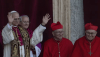 Newly elected Pope Leo XIV appears at the balcony of St. Peter’s Basilica at the Vatican on Thursday, May 8, 2025. AP Photo/Andrew Medichini