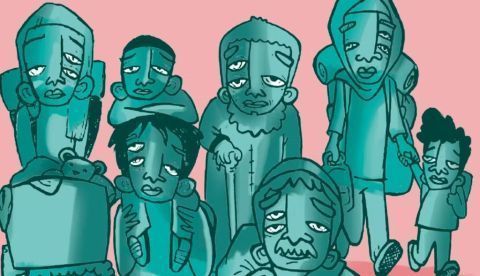  Ilustración de personas refugiadas. Julsen Moos, Author provided