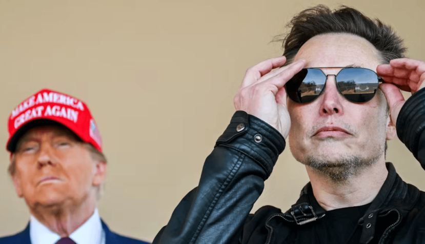 Elon Musk, right, has moved to take the reins of the U.S. government. Brandon Bell/Getty Images