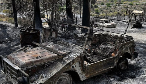 Coches calcinados por el incendio que tuvo lugar en Los Gallardos (Almería) el 9 de julio de 2026. RTVE