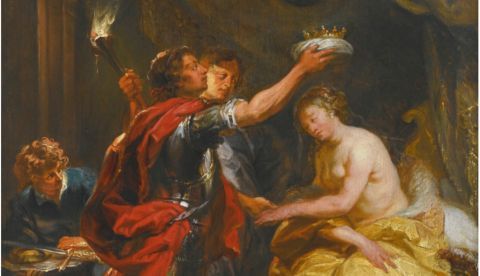 Jan Boeckhorts: Alejandro el Grande corona a la princesa bactriana Roxana. Óleo sobre lienzo. 1630 aprox.