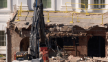 Demolition in process on the East Wing of the White House, Oct. 23, 2025. AP Photo/Jacquelyn Martin