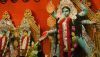People admire a massive statue of the Hindu goddess Kali. Jerry Redfern/LightRocket via Getty Images