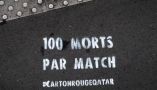 Graffiti sur un trottoir parisien, le 14 septembre 2022, contre la coupe du monde au Qatar. Joel Saget/AFP