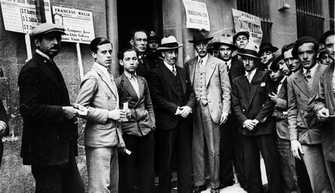 Francesc Macià con Lluís Companys durante la campaña de las elecciones municipales del 12 de abril de 1931. | Fundació Irla