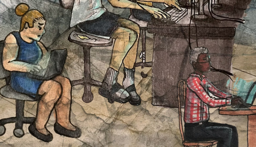 Los sistemas de IA generativa cada vez producen más errores, ya que se retroalimentan de ellos, contaminando cada vez más el entorno digital. Kathryn Conrad &amp; Digit / https://betterimagesofai.org / , CC BY-SA