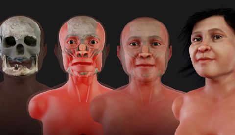 Ilustración cedida por el Instituto Nacional de Antropología e Historia (INAH) que muestra la reconstrucción del rostro de la Mujer de Naharon, que habría vivido hace unos 13.600 años. Milenios antes de que los mayas erigieran sus imponentes pirámides, una pequeña mujer encontró su fin en el fondo de una oscura caverna. EFE/Cortesía INAH/SOLO USO EDITORIAL
