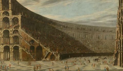 ‘Perspectiva de un anfiteatro romano’, de Codazzi y Gargiulo. Museo del Prado