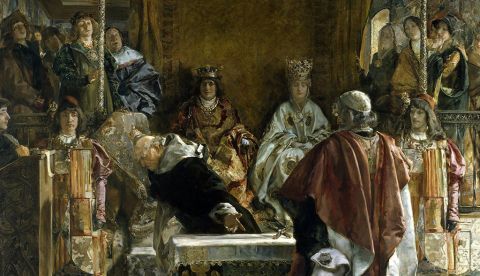 Expulsión de los judíos de España, según Emilio Sala Francés (1889). Wikimedia Commons / Museo del Prado