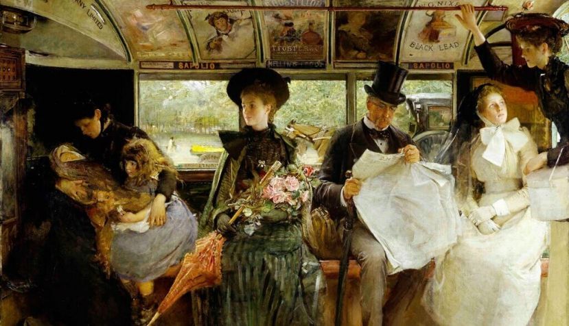"The Bayswater Omnibus" por George W. Joy, 1895, representa la vida social de clase media en esta escena callejera de la Inglaterra victoriana. / Wikipedia
