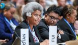  Lenora Qereqeretabua, the deputy speaker of Fiji’s Parliament, at the COP29 climate summit. IISD/ENB/Mike Muzurakis, CC BY-SA