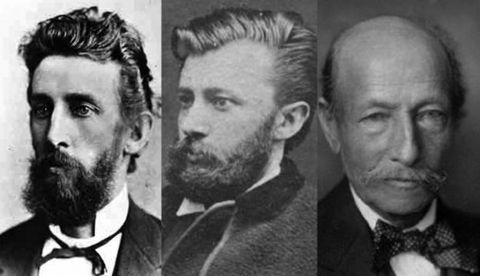 Louis Pio (i), Harald Brix (c) y Paul Geleff (d).