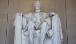 A statue of Abraham Lincoln, the 16th president of the United States, sits in the Lincoln Memorial in Washington. Historians consistently have given Lincoln, the Great Emancipator, their highest rating because of his leadership during the Civil War. Jakub Porzycki/NurPhoto via Getty Images