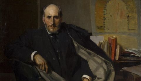 Retrato de Santiago Ramón y Cajal por Joaquín Sorolla. / Wikipedia