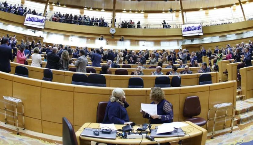 Los diputados e invitados en las tribunas del Congreso de los Diputados, tras la aprobación de la reforma constitucional el 18 de enero de 2024. Congreso de los Diputados