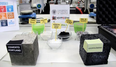Fotografía facilitada por la Universidad Politécnica de València. El hormigón celular más ecológico del mundo ha salido de los laboratorios de la Universidad Politécnica de València y está fabricado con una combinación de cenizas de cáscara de arroz, papel de aluminio y residuos procedentes de la fabricación de hierro en altos hornos y de proceso del obtención de combustible. EFE/Universidad Politécnica de València