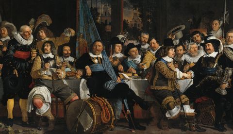Banquete de la Guardia Cívica de Amsterdam con motivo de la Paz de Münster por Bartholomeus van der Helst, pintado en 1648. / WIkipedia