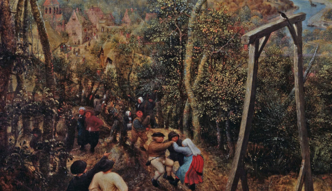 La urraca sobre la horca (Die Elster auf dem Galgen), Pieter Brueghel el Viejo, 1568. Hessisches Landesmuseum, Darmstadt, Alemania.