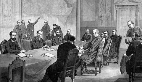 La conferencia de Berlín, según una ilustración de "Illustrierte Zeitung" / Wikipedia.