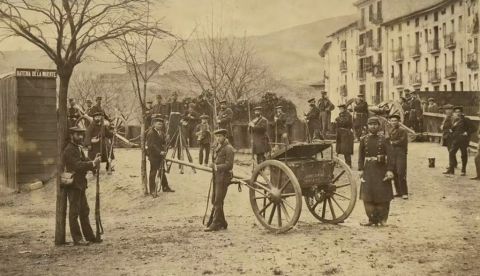 Batería liberal “de la Muerte” durante el asedio de Bilbao de 1874. MCU, Archivos estatales