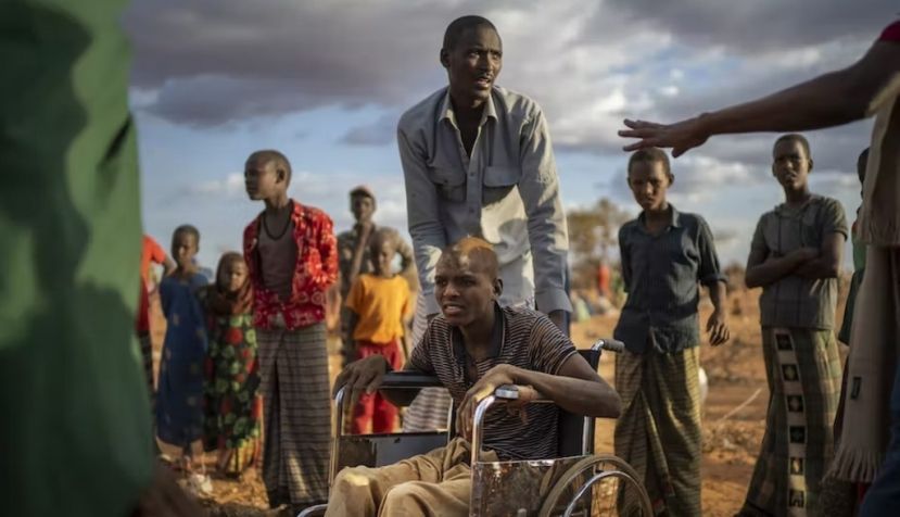 Displaced Somalis at a camp waiting for plot allocation. AP Photo/Jerome Delay
