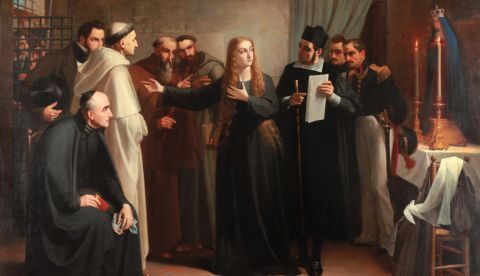 Cuadro de Juan Antonio Vera Calvo de 1862 que muestra a Mariana Pineda en capilla, antes de ser llevada al cadalso