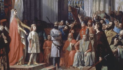 ‘María de Molina presenta a su hijo a las Cortes de Valladolid’, de Antonio Gisbert. Archivo del Congreso de los Diputados