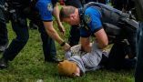  A student is arrested during a pro-Palestinian demonstration at the University of Texas at Austin on April 24, 2024. Brandon Bell/Getty Images