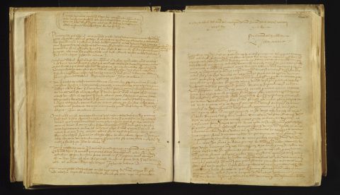 Registro de las Capitulaciones de Santa Fe conservado en el Archivo de la Corona de Aragón. / Wikipedia