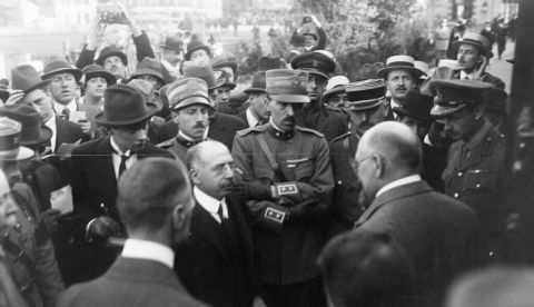 Recepción de la delegación austriaca a la conferencia de paz en Saint-Germain-en-Laye el 14 de mayo de 1919. / Wikipedia.
